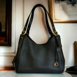 Authentic Coach Reserve Lori Mixed Leather Shoulder Bag - Pebble Leather